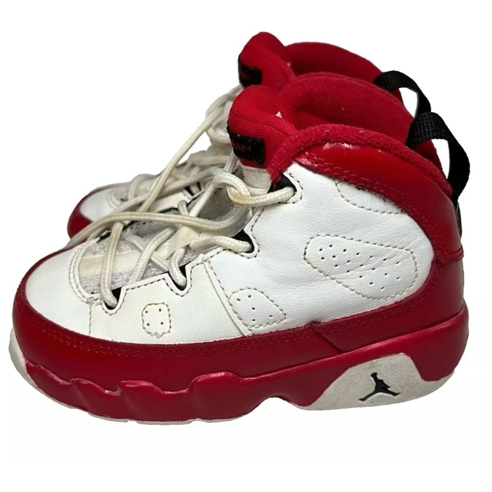 Nike AIR JORDAN 9 Retro Hi-Top Sneakers Infant Sz 7C Leather Gym Red White Shoes - Picture 5 of 12